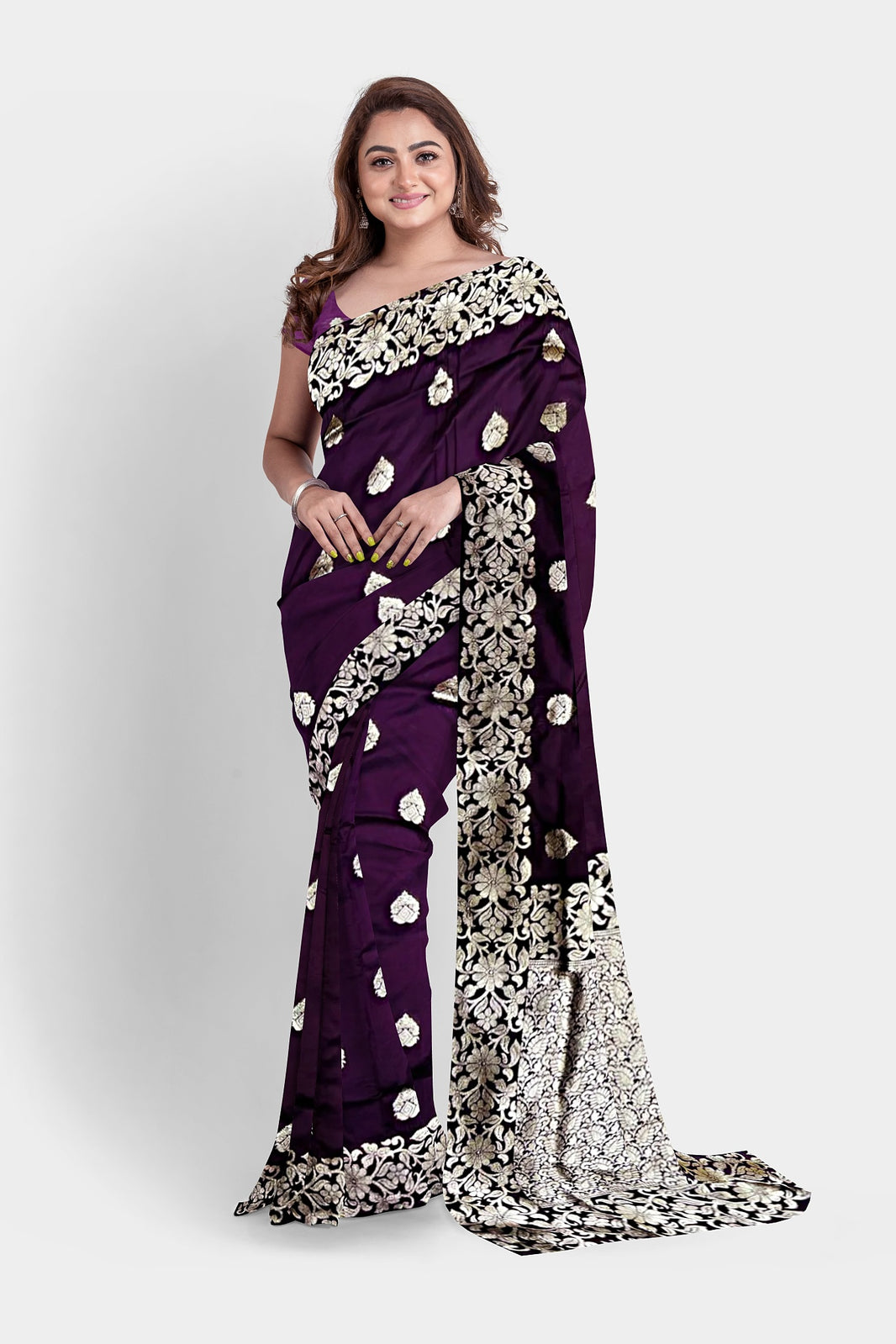 Takshashila Paithani-Wine Color