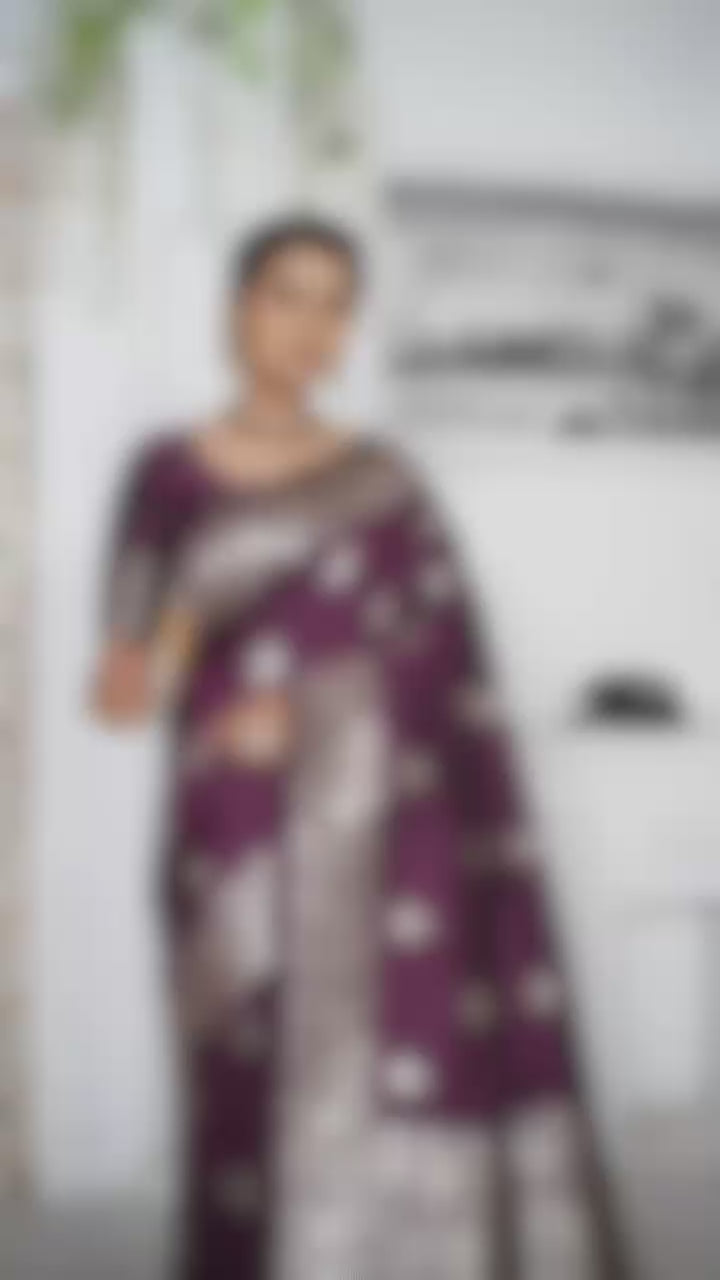 Takshashila Paithani-Wine Color